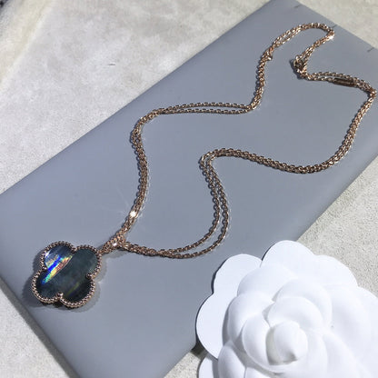 [⭐Shinejoy]CLOVER 25MM GOLD DARK MOP BIG CLOVER NECKLACE