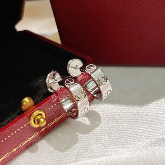 [⭐Shinejoy]LOVE EARRINGS 5.7MM 2 DIAMONDS