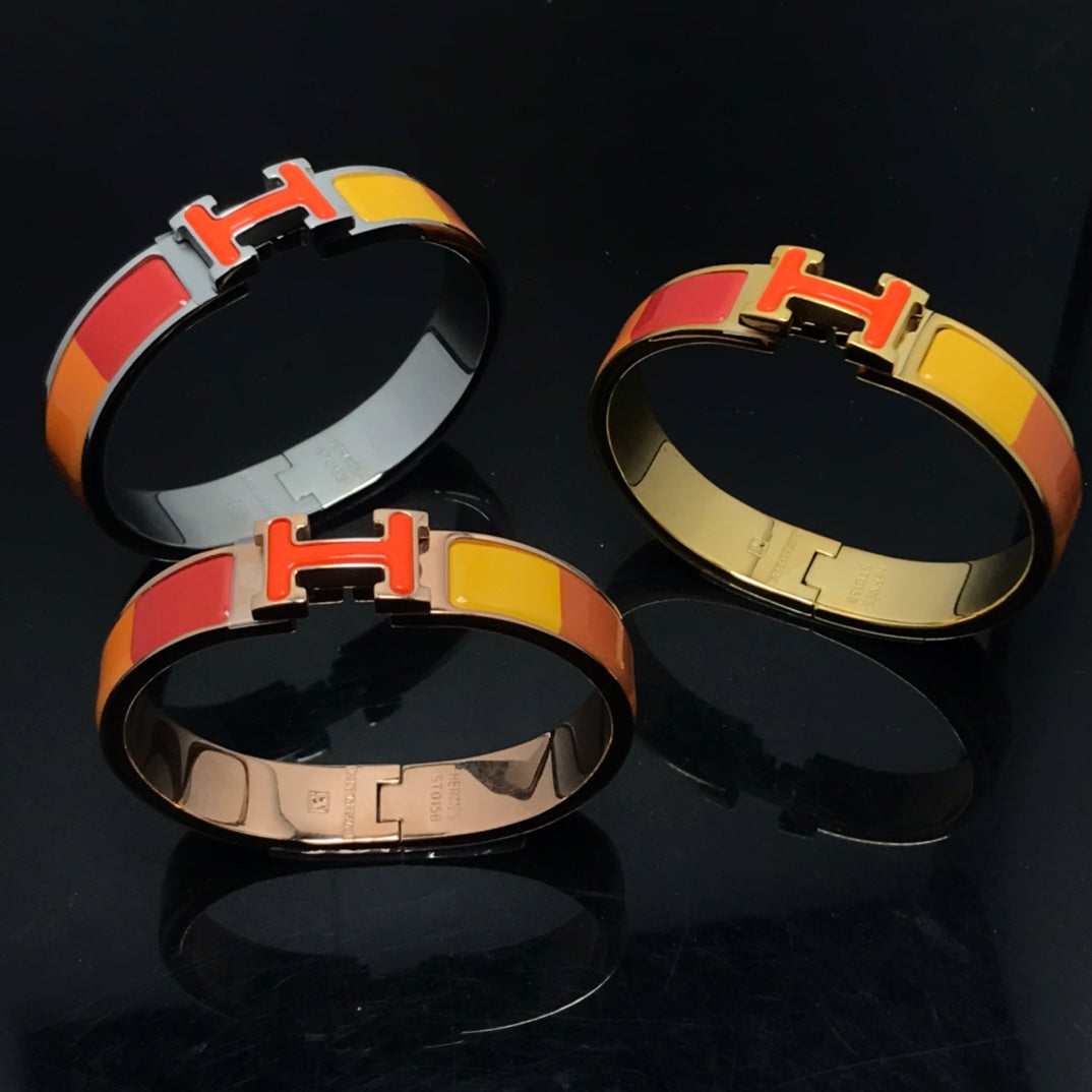[⭐Shinejoy]H BRACELET ORANGE RAINBOW CERAMIC