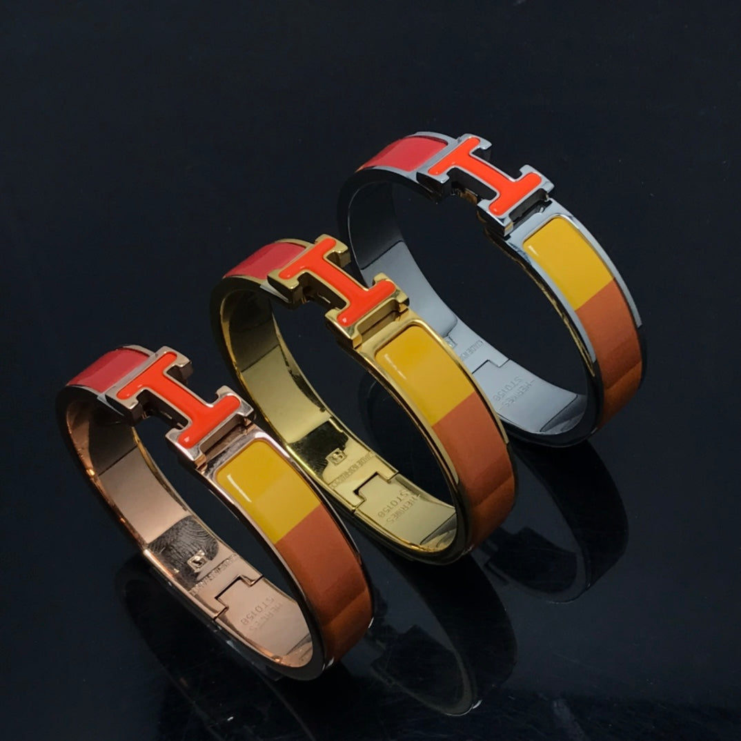 [⭐Shinejoy]H BRACELET ORANGE RAINBOW CERAMIC