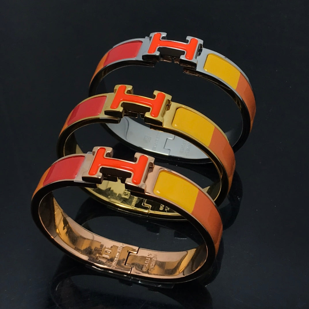 [⭐Shinejoy]H BRACELET ORANGE RAINBOW CERAMIC