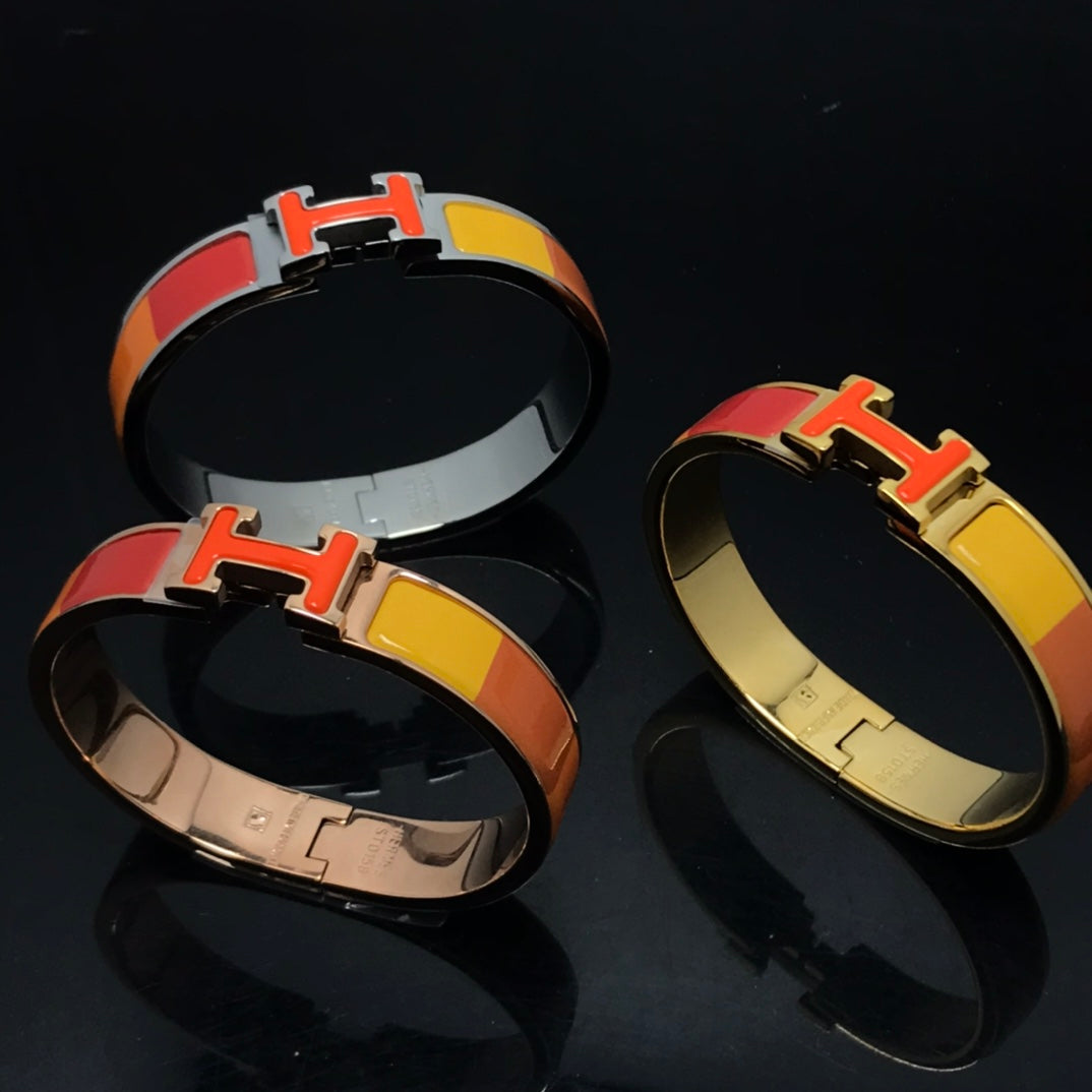 [⭐Shinejoy]H BRACELET ORANGE RAINBOW CERAMIC