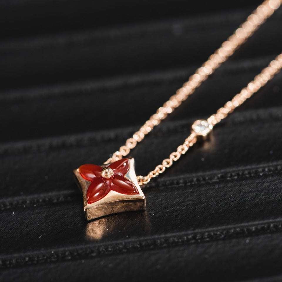 [⭐Shinejoy]STAR NECKLACE PINK GOLD 1 DIAMOND