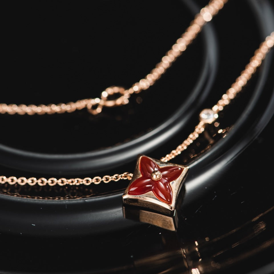 [⭐Shinejoy]STAR NECKLACE PINK GOLD 1 DIAMOND