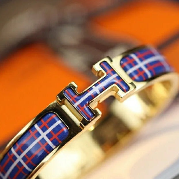 [⭐Shinejoy]H TARTAN BRACELET 12MM