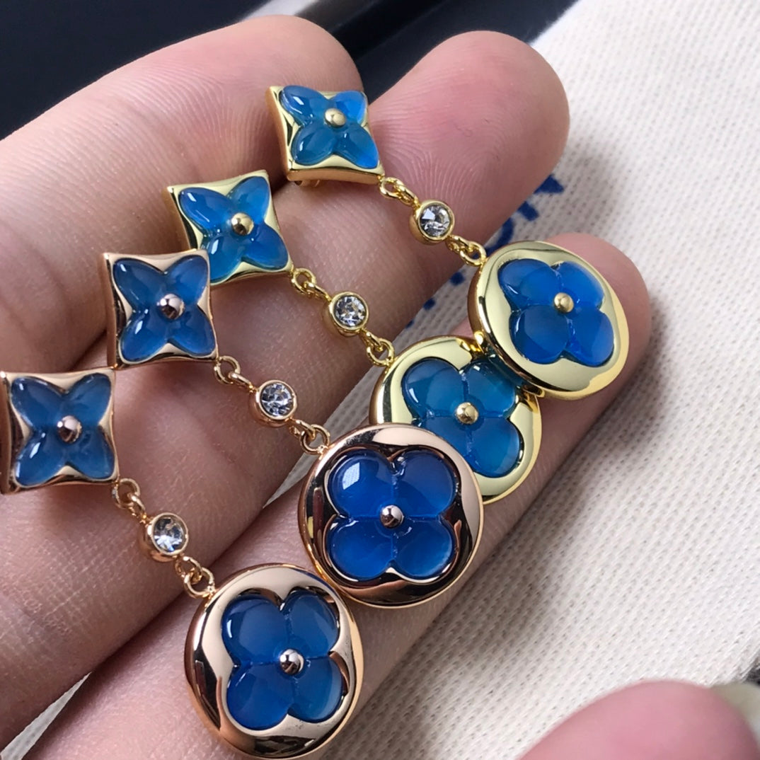 [⭐Shinejoy]STAR AND SUN AGATE DIAMOND EARRINGS