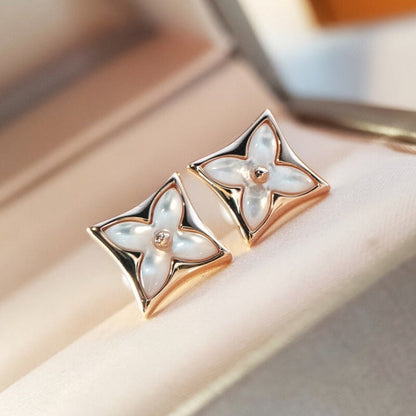 [⭐Shinejoy]STAR MOP PINK GOLD EARRINGS