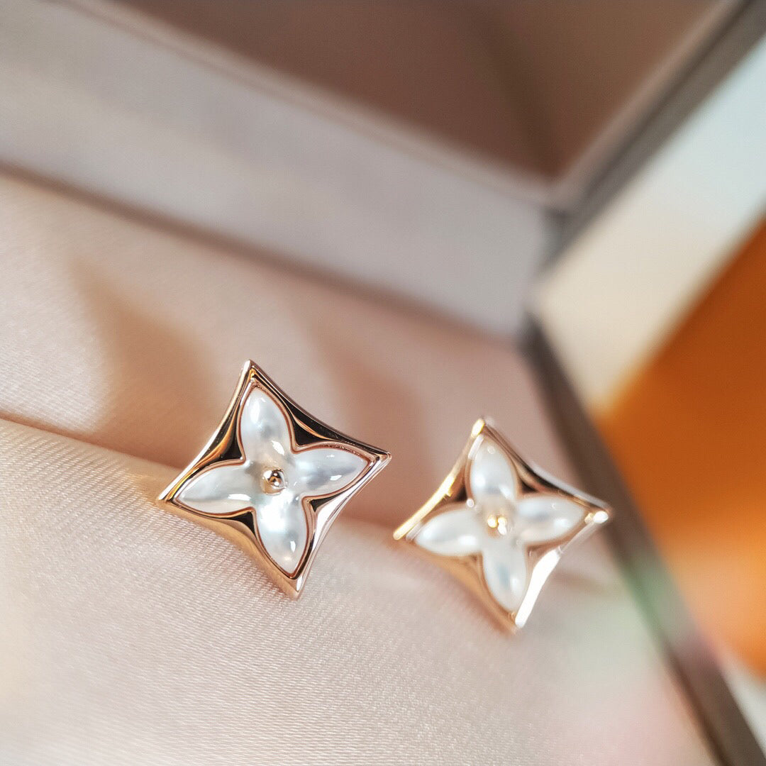 [⭐Shinejoy]STAR MOP PINK GOLD EARRINGS