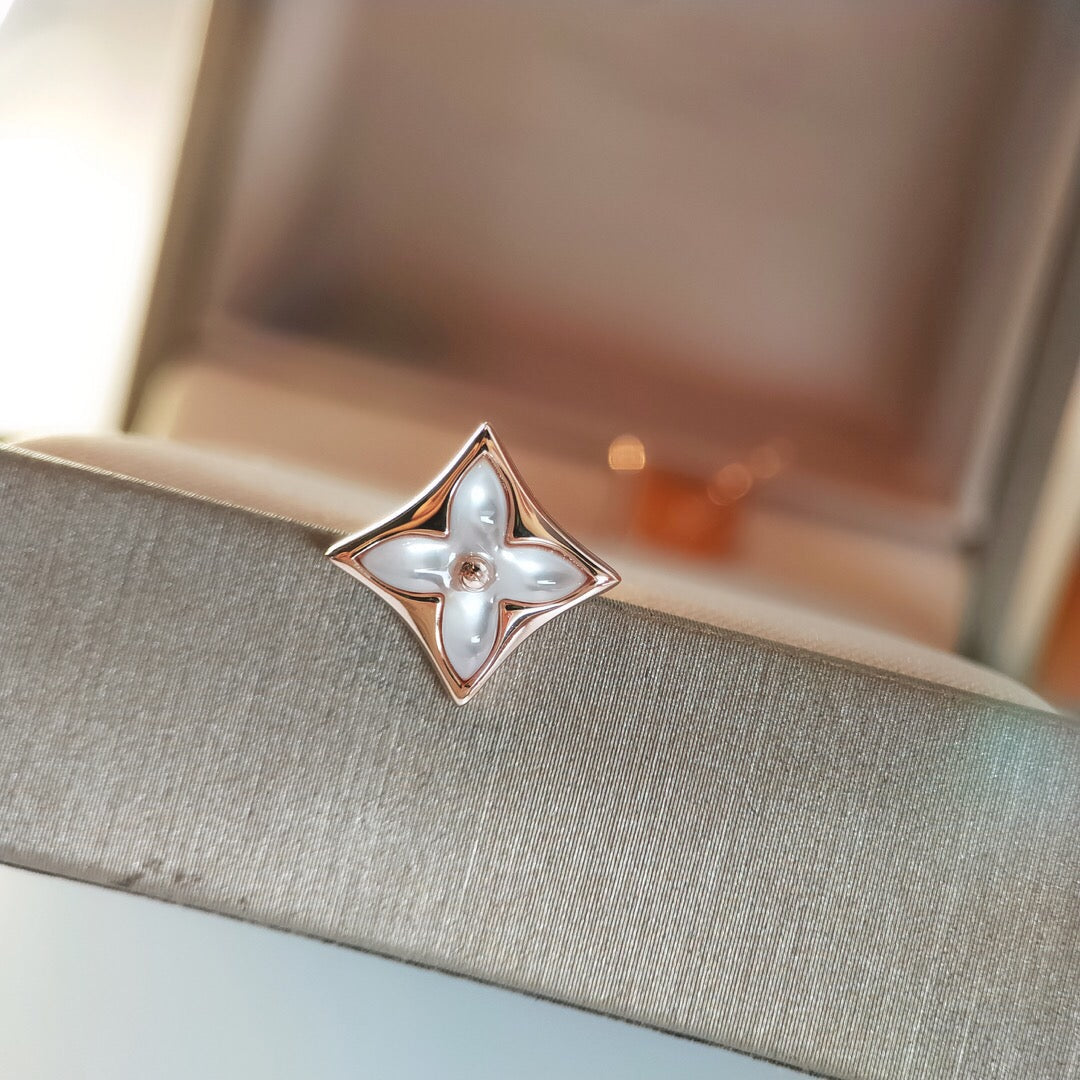 [⭐Shinejoy]STAR MOP PINK GOLD EARRINGS