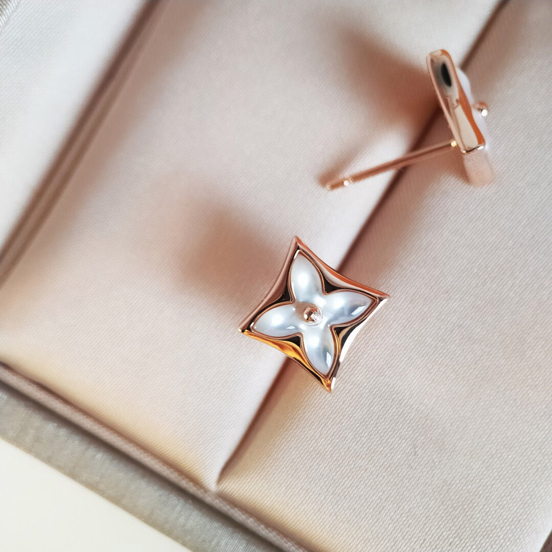 [⭐Shinejoy]STAR MOP PINK GOLD EARRINGS