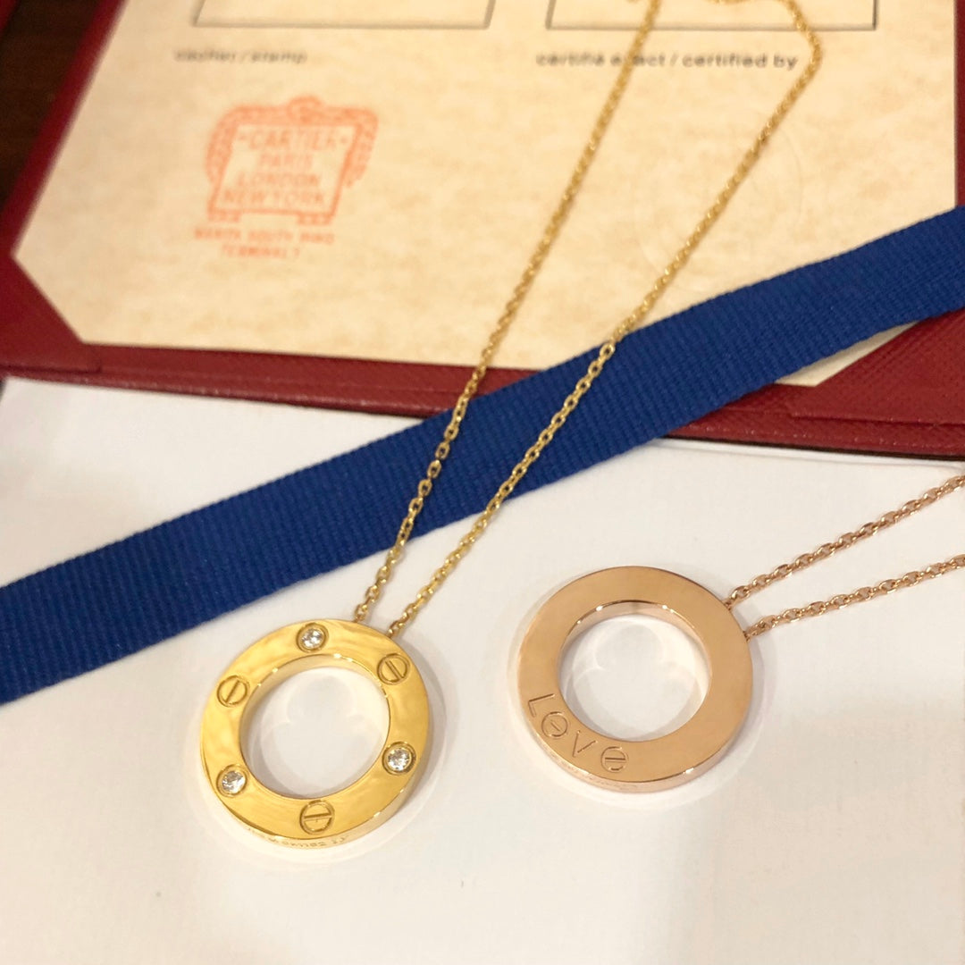 [⭐Shinejoy]LOVE NECKLACE 16MM 3 DIAMONDS