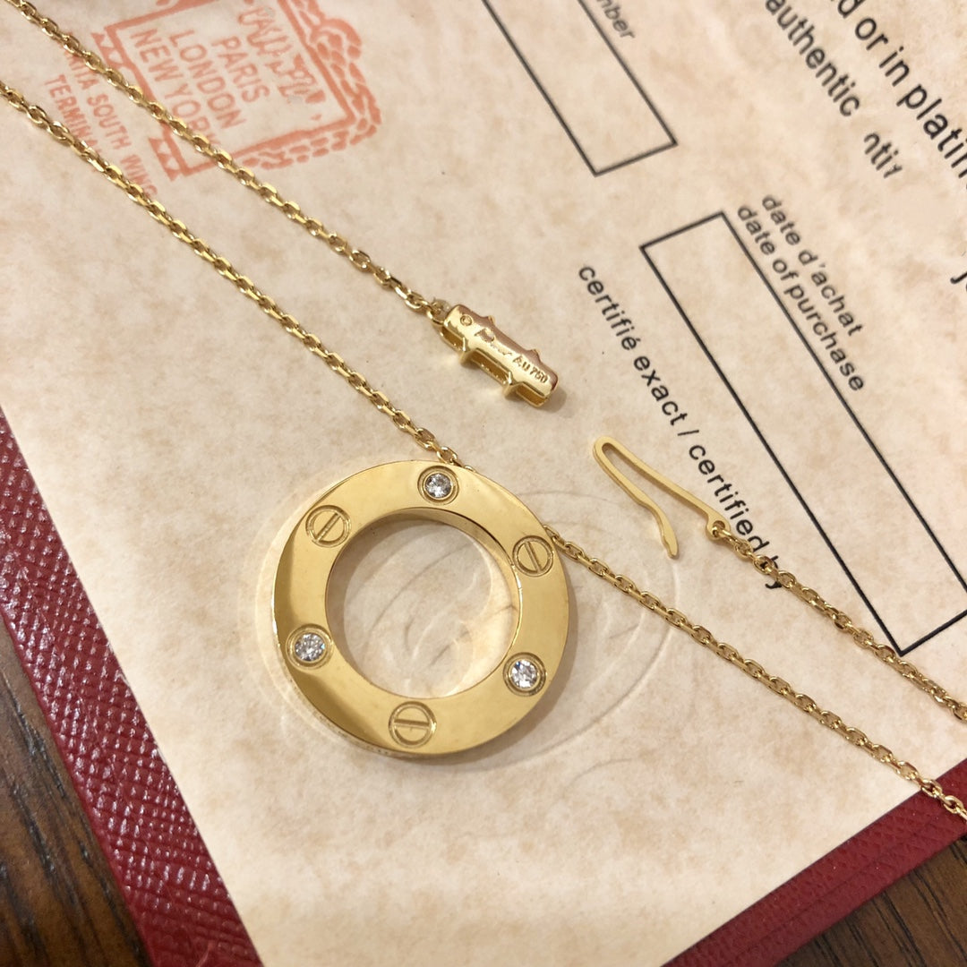 [⭐Shinejoy]LOVE NECKLACE 16MM 3 DIAMONDS