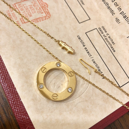 [⭐Shinejoy]LOVE NECKLACE 16MM 3 DIAMONDS