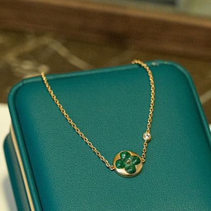 [⭐Shinejoy]SUN MALACHITE 1 DIAMOND PINK GOLD BRACELET