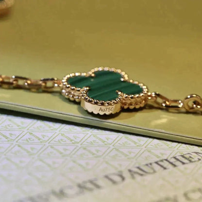 [⭐Shinejoy] CLOVER 5 MOTIF MALACHITE BRACELET COLLECTION