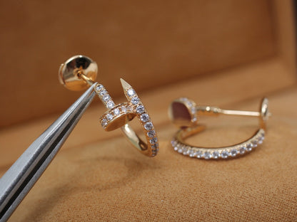 [⭐Shinejoy]JUSTE EARRINGS 12.75MM PINK GOLD DIAMOND