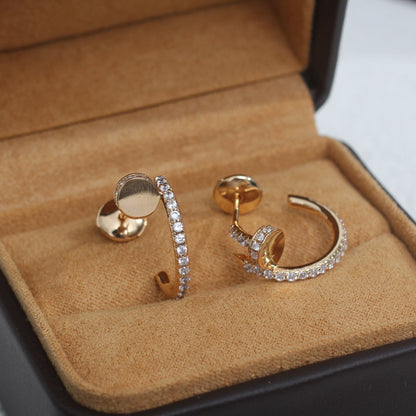 [⭐Shinejoy]JUSTE EARRINGS 12.75MM PINK GOLD DIAMOND