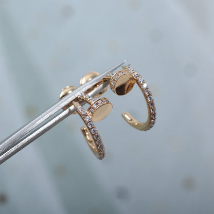 [⭐Shinejoy]JUSTE EARRINGS 12.75MM PINK GOLD DIAMOND
