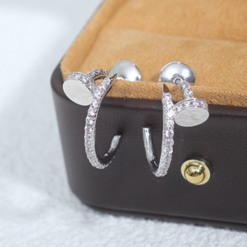 [⭐Shinejoy]JUSTE EARRINGS 12.75MM SILVER DIAMOND