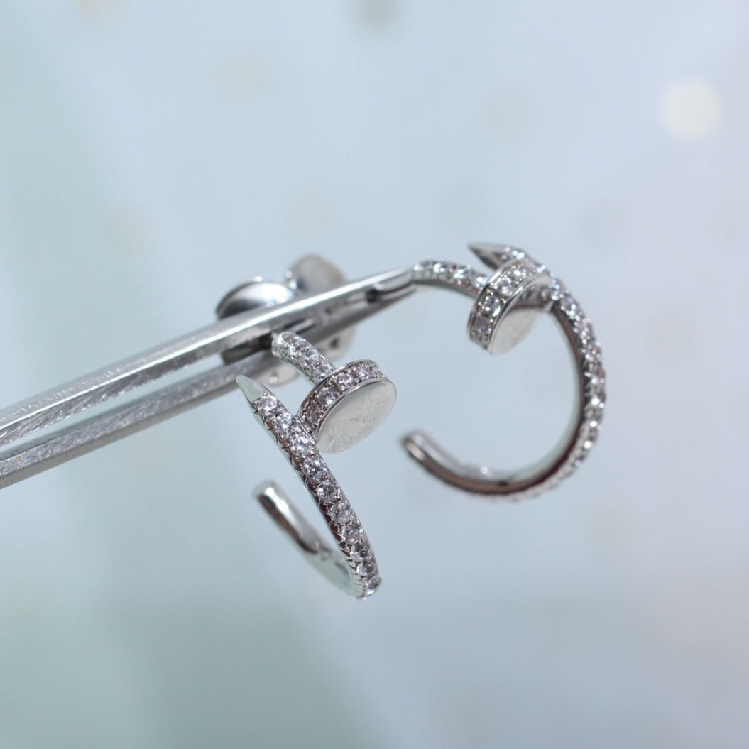 [⭐Shinejoy]JUSTE EARRINGS 12.75MM SILVER DIAMOND