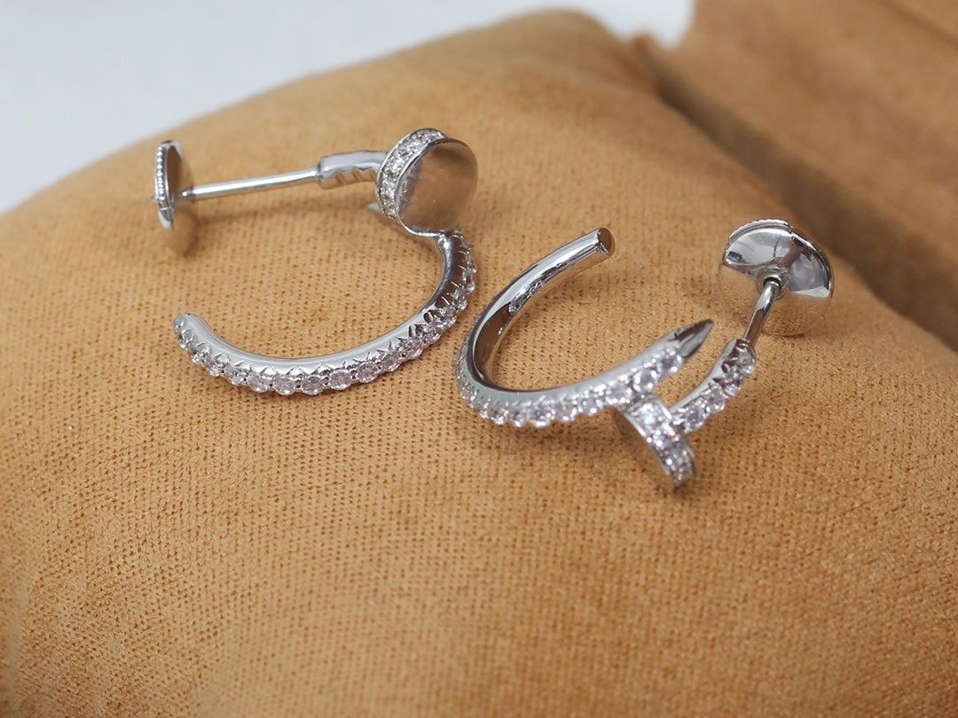 [⭐Shinejoy]JUSTE EARRINGS 12.75MM SILVER DIAMOND