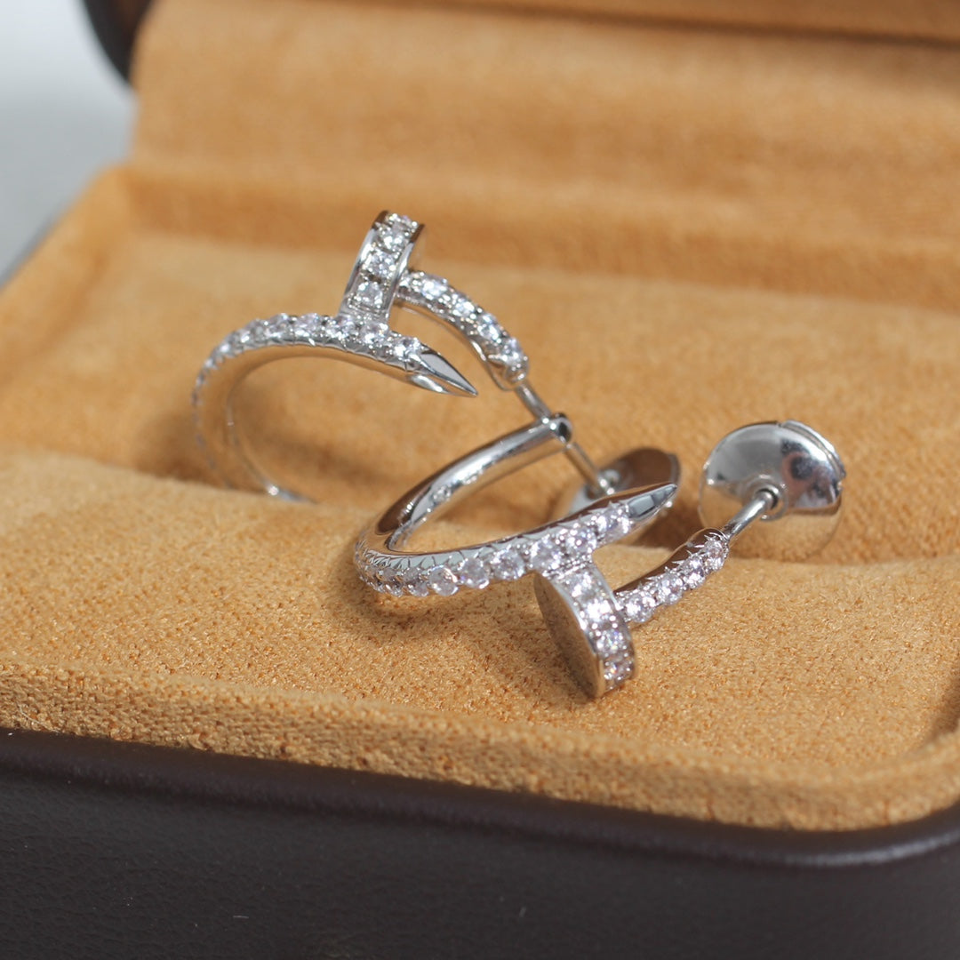 [⭐Shinejoy]JUSTE EARRINGS 12.75MM SILVER DIAMOND