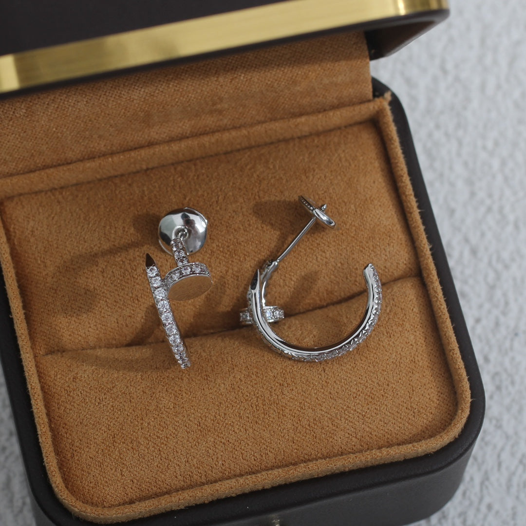 [⭐Shinejoy]JUSTE EARRINGS 12.75MM SILVER DIAMOND