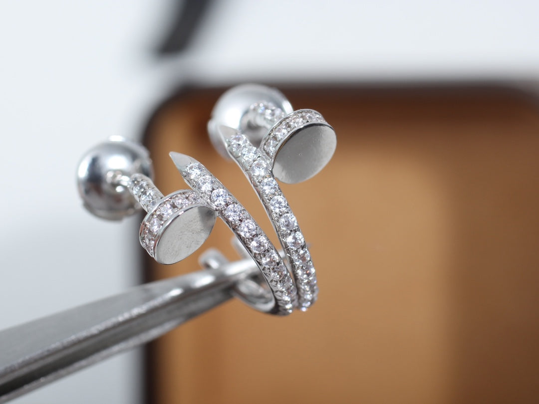 [⭐Shinejoy]JUSTE EARRINGS 12.75MM SILVER DIAMOND