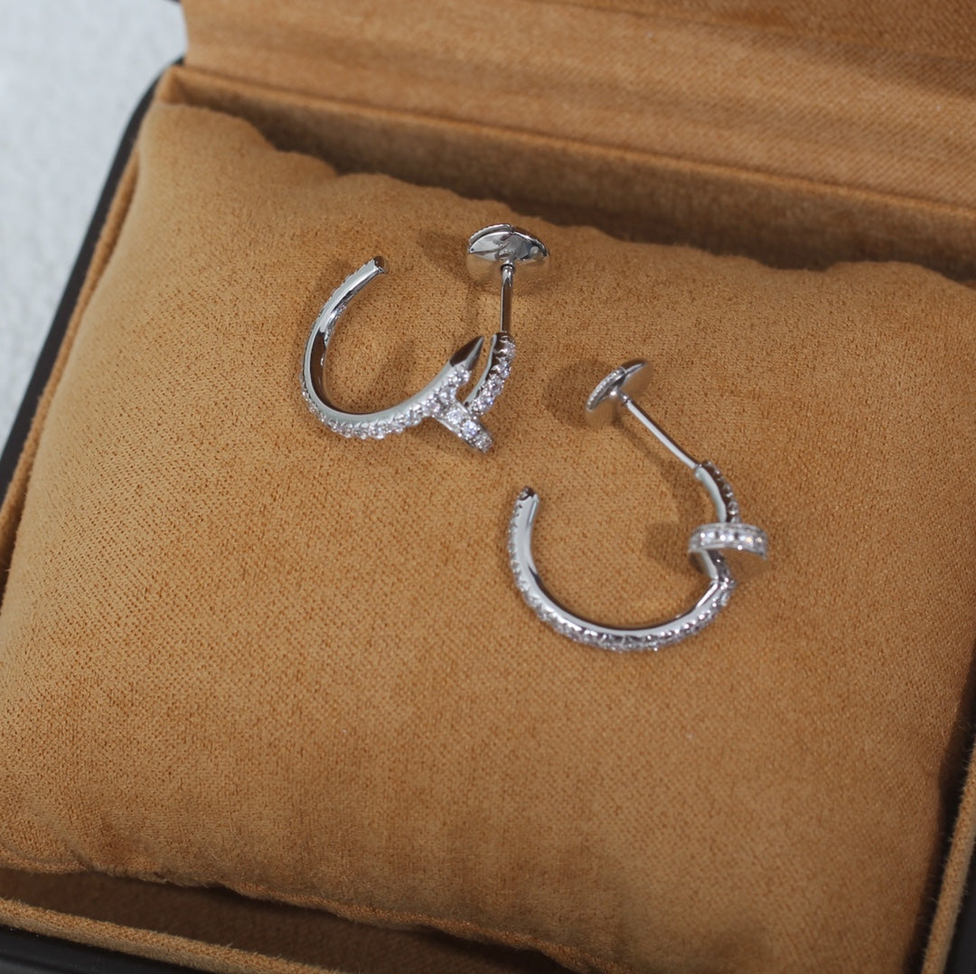 [⭐Shinejoy]JUSTE EARRINGS 12.75MM SILVER DIAMOND