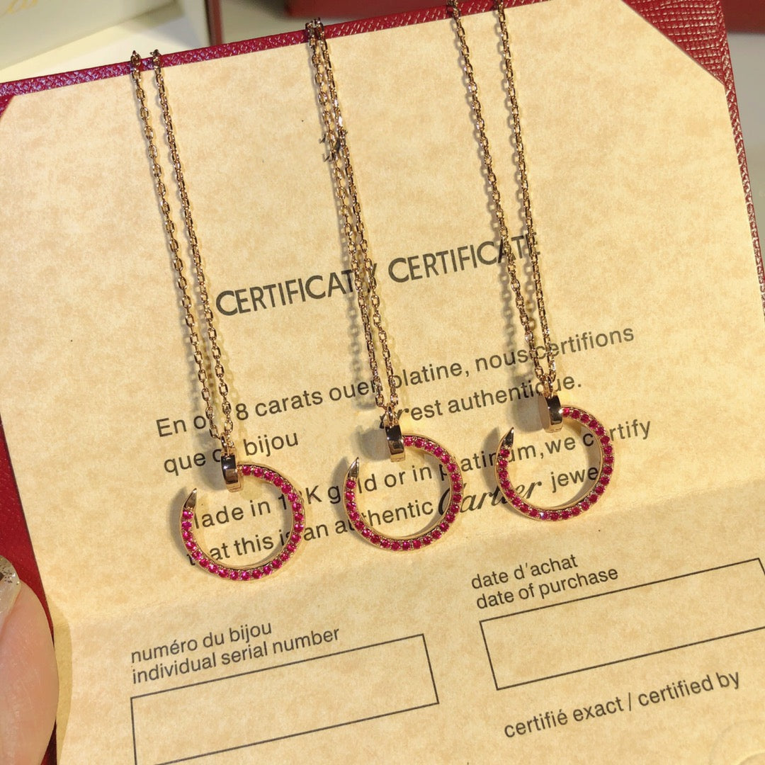 [⭐Shinejoy]JUSTE NECKLACE GOLD RED DIAMONDS