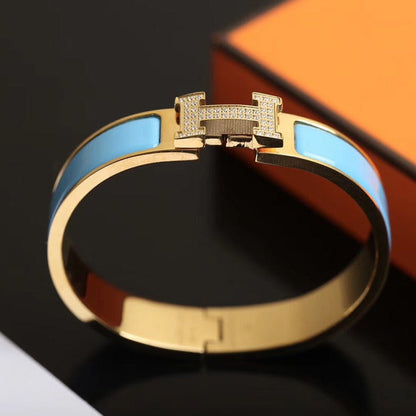 [⭐Shinejoy]H CLOUD BLUE BRACELET GOLD DIAMOND