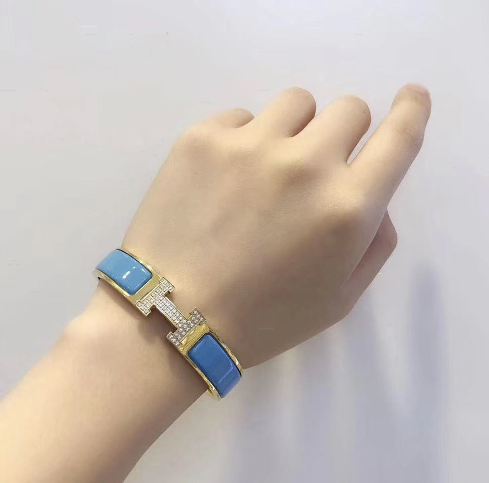 [⭐Shinejoy]H CLOUD BLUE BRACELET GOLD DIAMOND