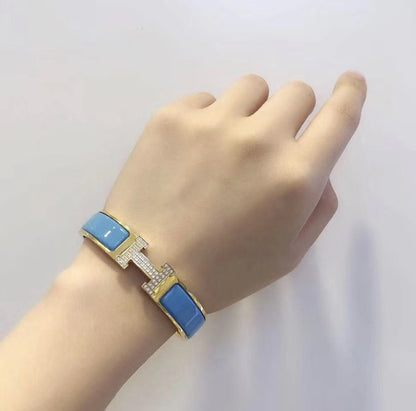 [⭐Shinejoy]H CLOUD BLUE BRACELET GOLD DIAMOND