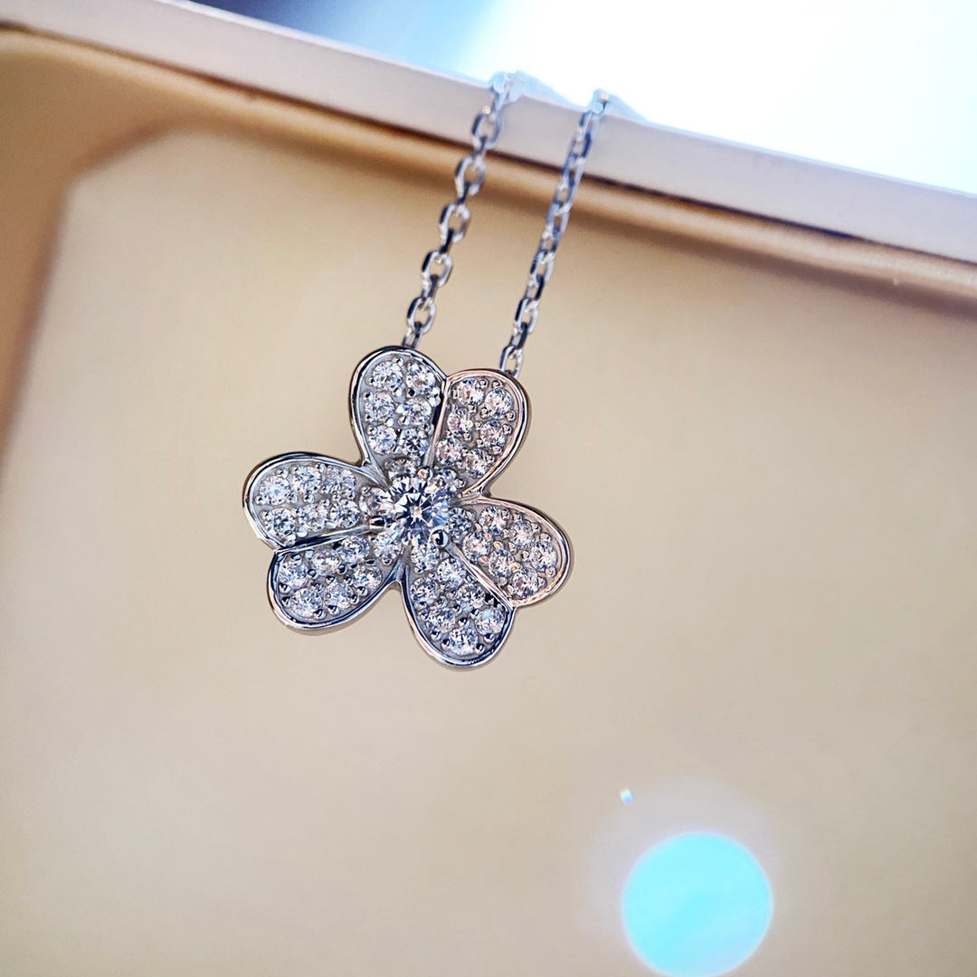 [⭐Shinejoy]CLOVER DIAMOND NECKLACE SILVER