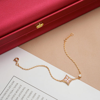 [⭐Shinejoy]STAR 1 DIAMOND PINK GOLD BRACELET