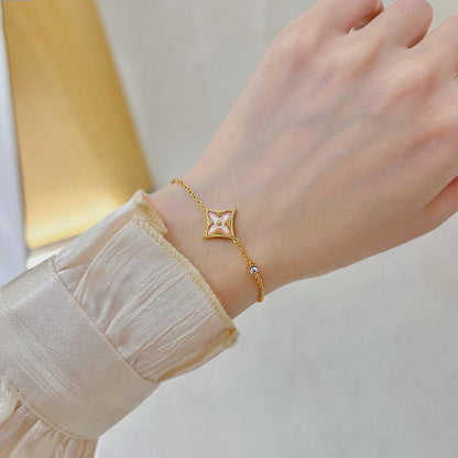 [⭐Shinejoy]STAR 1 DIAMOND PINK GOLD BRACELET