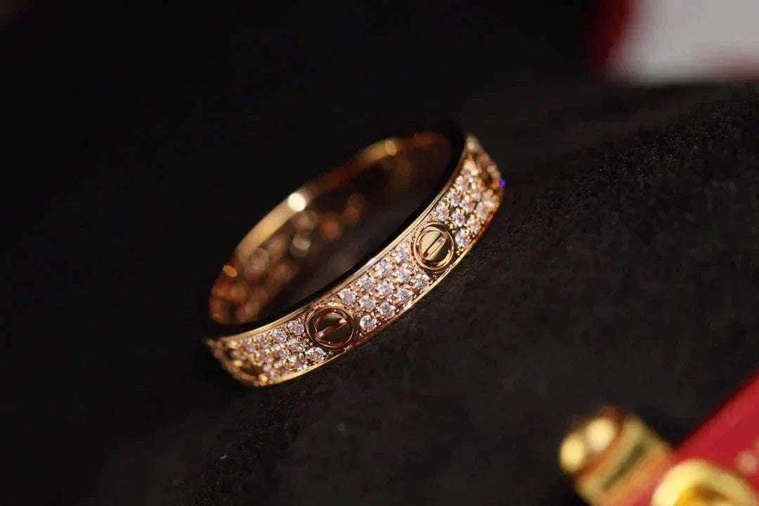 [⭐Shinejoy]LOVE RING 3.6MM DIAMOND PAVED