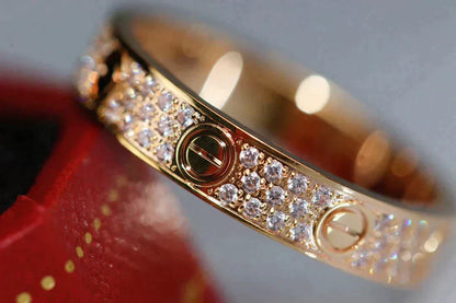 [⭐Shinejoy]LOVE RING 3.6MM DIAMOND PAVED