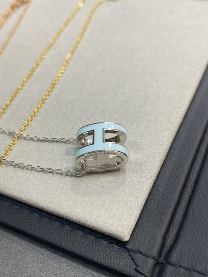 [⭐Shinejoy]POP H LIGHT BLUE NECKLACE