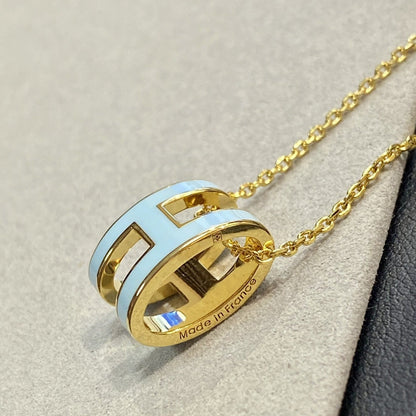 [⭐Shinejoy]POP H LIGHT BLUE NECKLACE