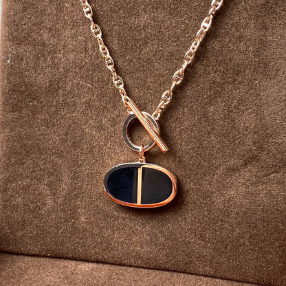 [⭐Shinejoy]CHAINE VERSO BLACK CERAMIC NECKLACE