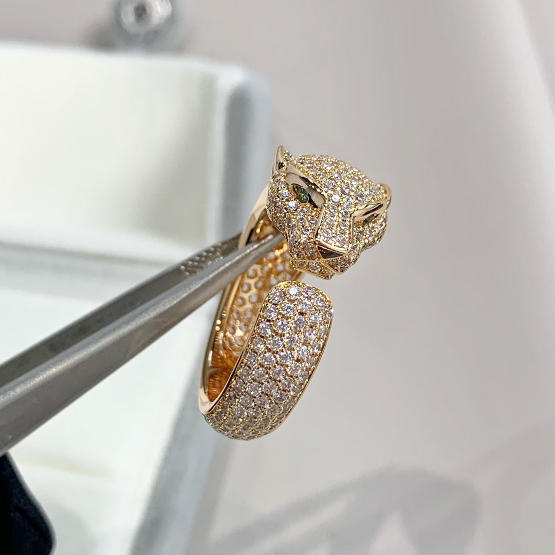 [⭐Shinejoy]PANTHERE PINK GOLD DIAMOND RING