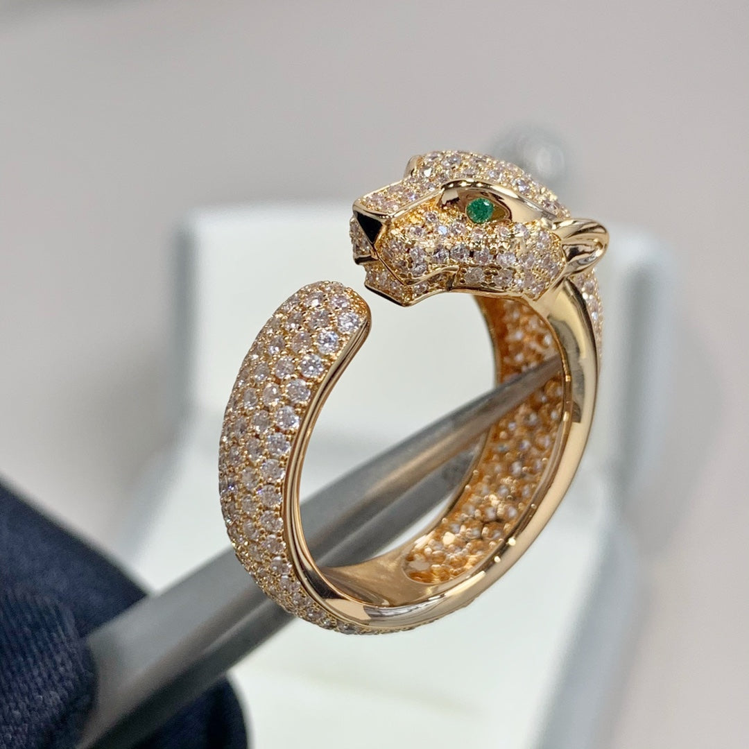 [⭐Shinejoy]PANTHERE PINK GOLD DIAMOND RING