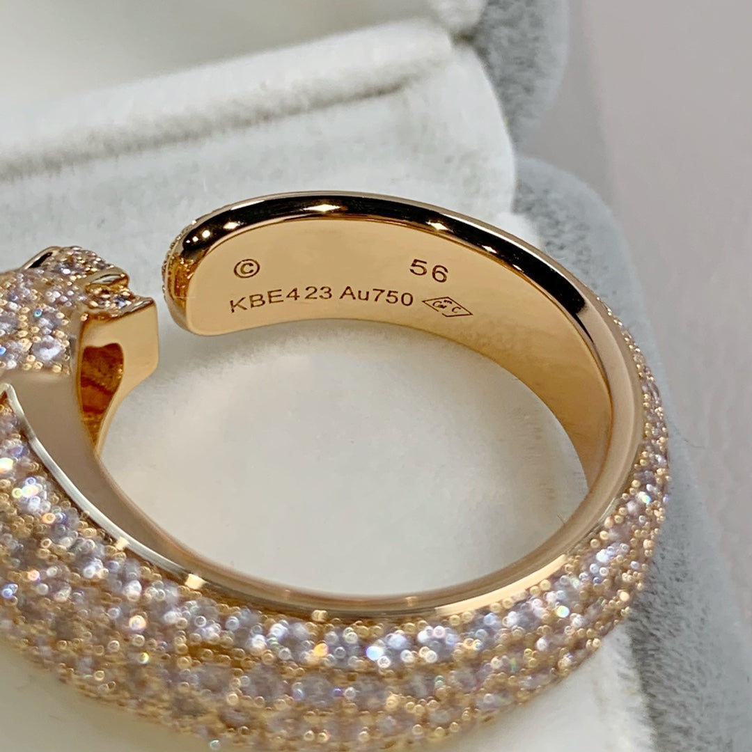 [⭐Shinejoy]PANTHERE PINK GOLD DIAMOND RING