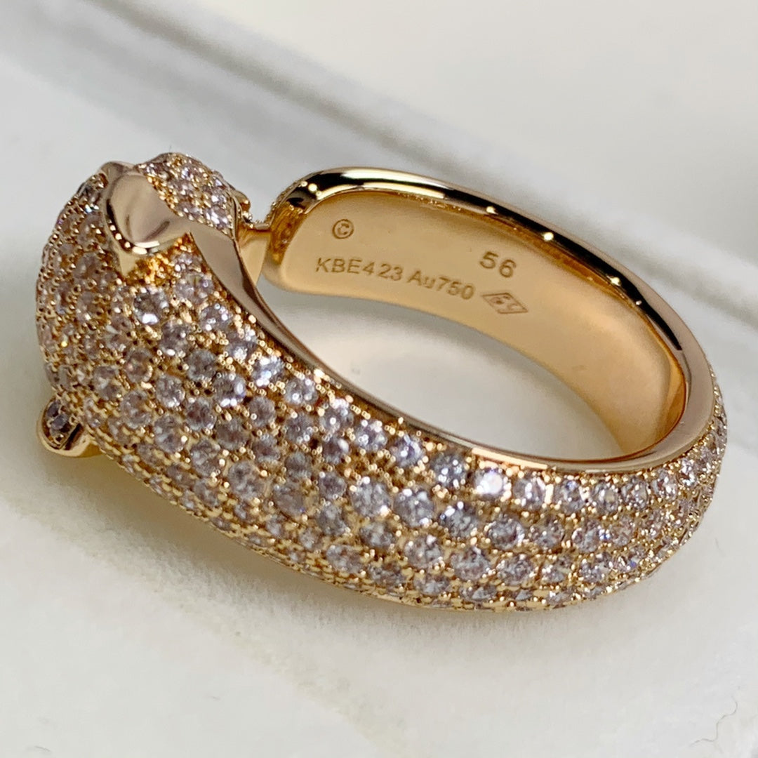 [⭐Shinejoy]PANTHERE PINK GOLD DIAMOND RING