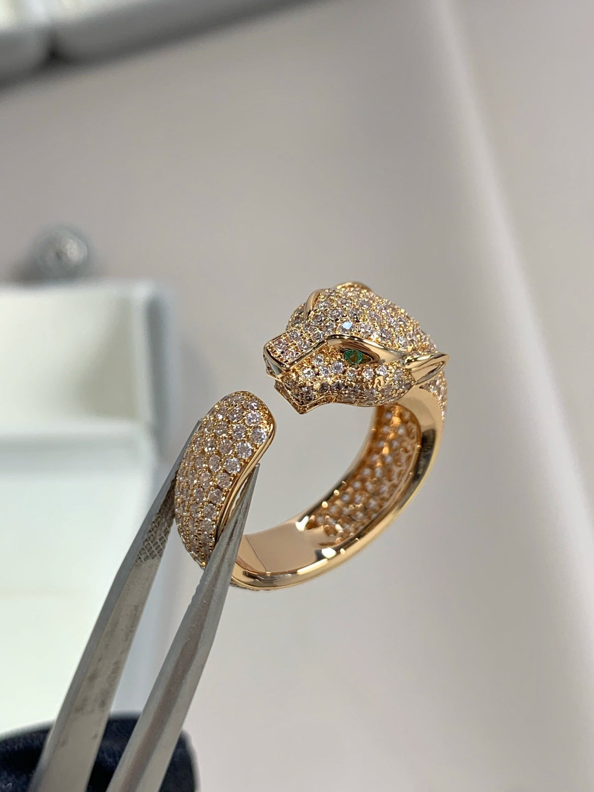 [⭐Shinejoy]PANTHERE PINK GOLD DIAMOND RING