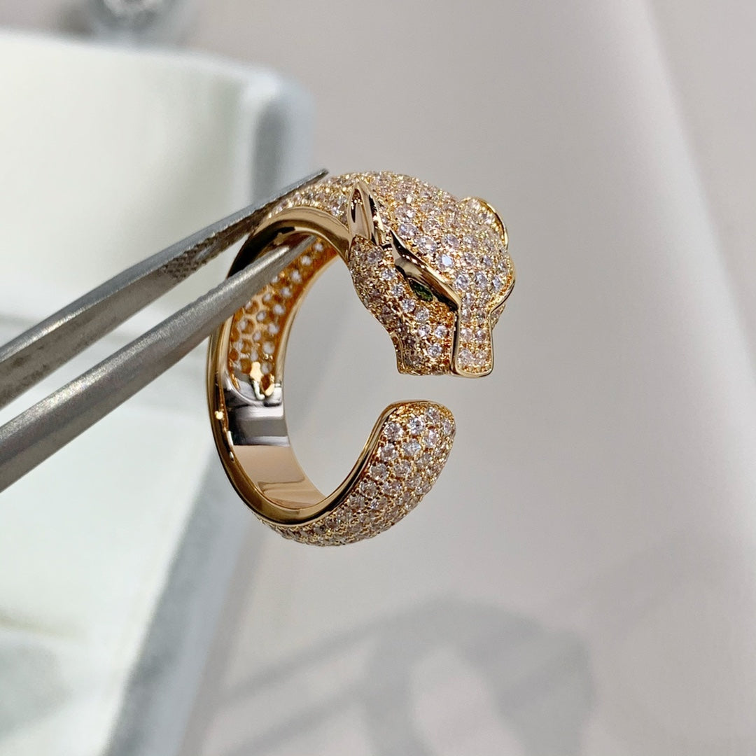 [⭐Shinejoy]PANTHERE PINK GOLD DIAMOND RING