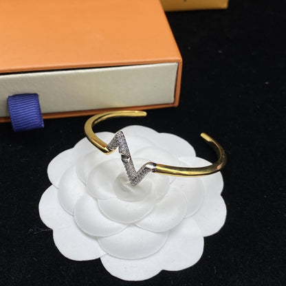 [⭐Shinejoy]VOLTE UPSITE DOWN DIAMOND GOLD OPEN BRACELET