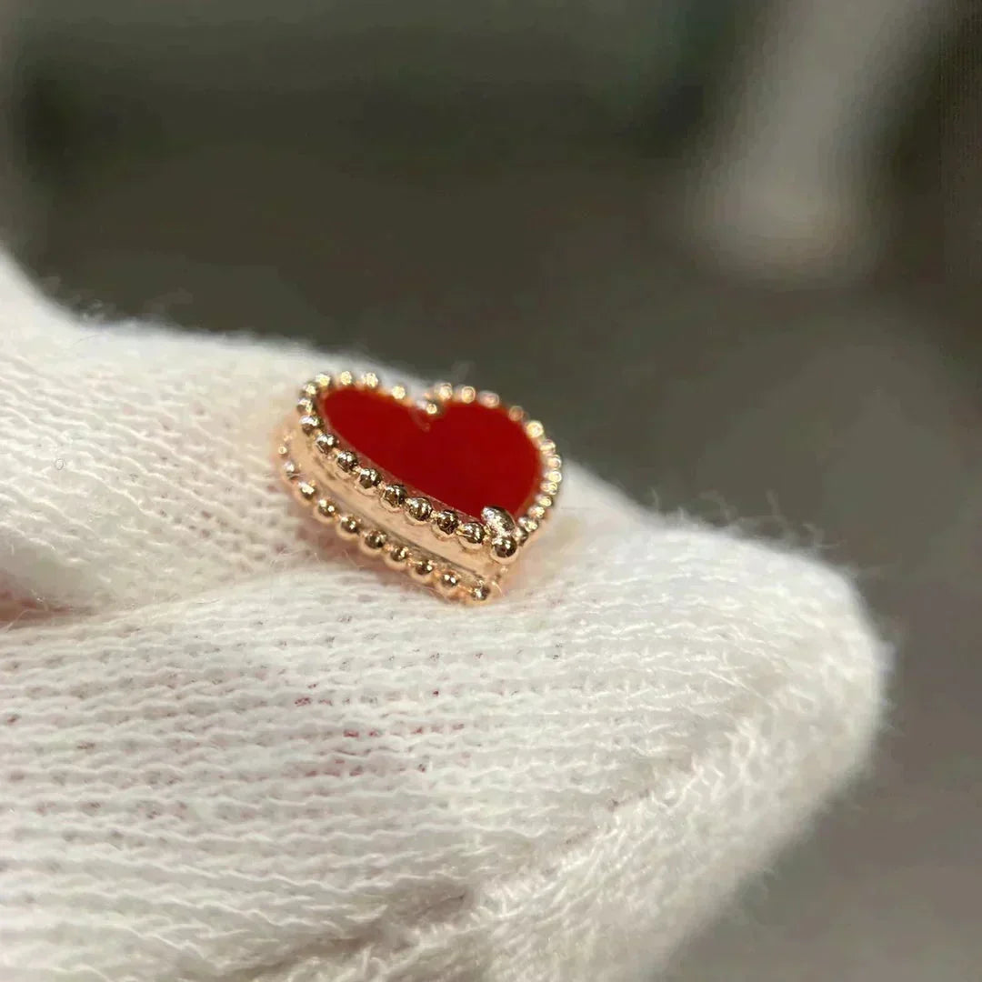 [⭐Shinejoy]HEART CARNELIAN STUD EARRINGS
