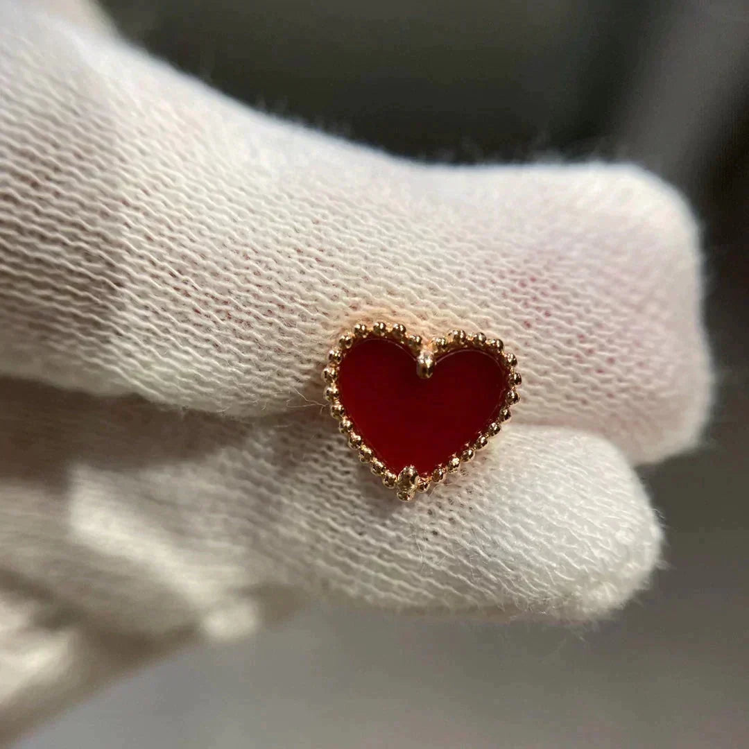 [⭐Shinejoy]HEART CARNELIAN STUD EARRINGS